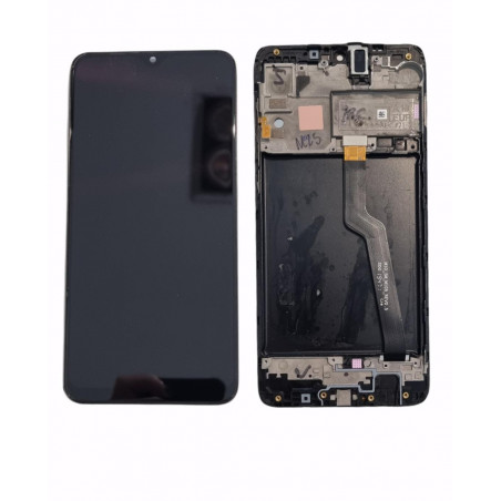 Samsung A10 Pantalla LCD y Táctil con Marco Negra Despiece