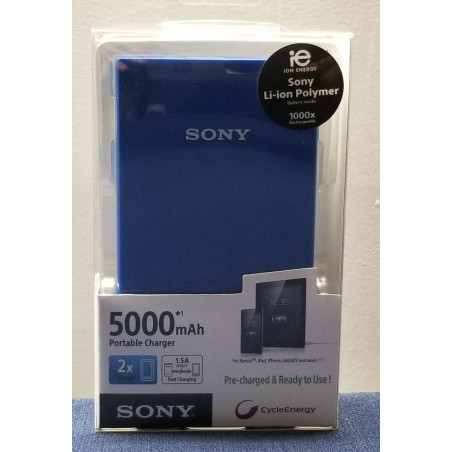Bateria Externa Sony 5000* mAh Color Azul