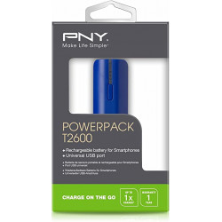 Batería Externa POWERPACK PNY T2600 mAh Color Azul