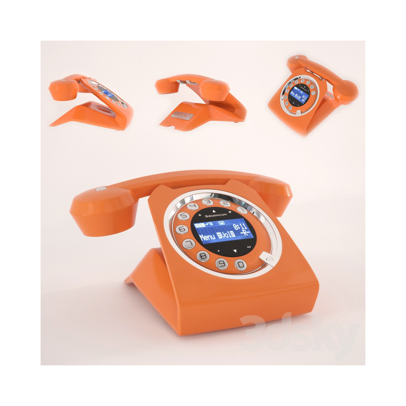 Sagecom Sixty teléfono fijo estilo Vintage naranja - NUEVO
