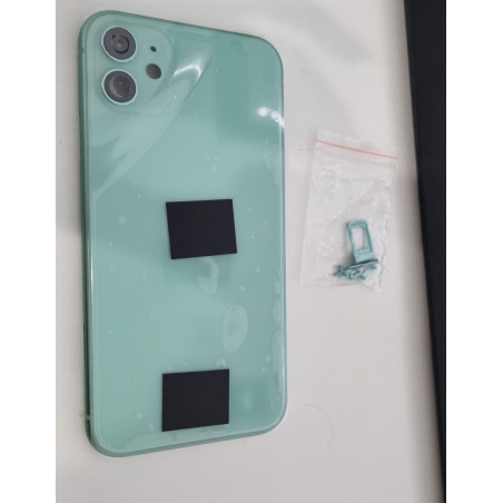 Tapa trasera/ Chasis completa para iPhone 11 color Verde con porta Sim y Botones ( Volumen. power  y silencio)